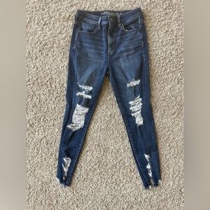 American Eagle - Super stretch x4 high waisted skinny jeans- size 8